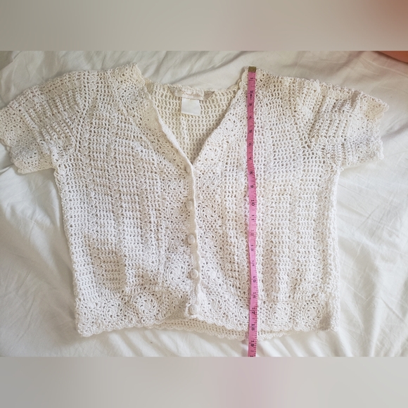 Vintage crochet button up top - Picture 2 of 3